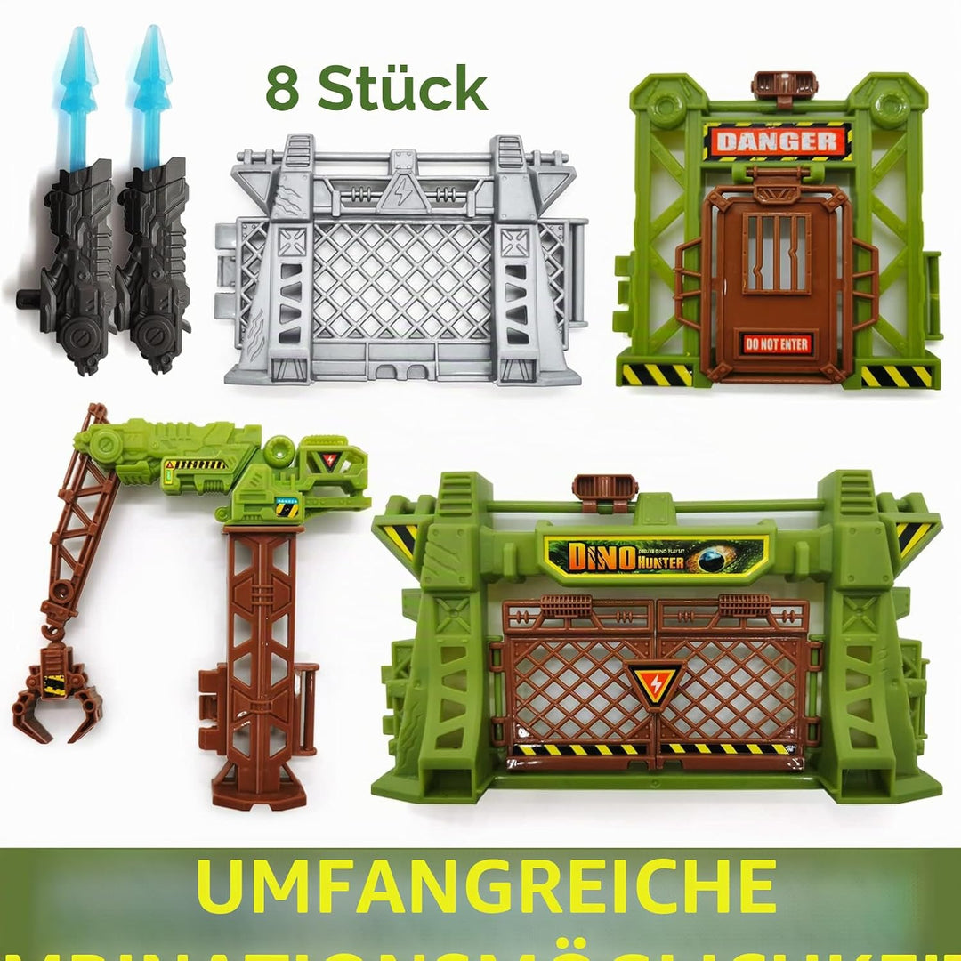 Oriate Dinosaurier Catch n Run Kampfspielset, inklusive Big Trex & Carnotaurus 12 Miniatur-Dino-Figu