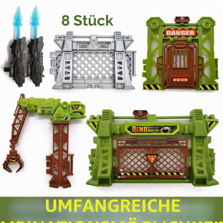 Oriate Dinosaurier Catch n Run Kampfspielset, inklusive Big Trex & Carnotaurus 12 Miniatur-Dino-Figu