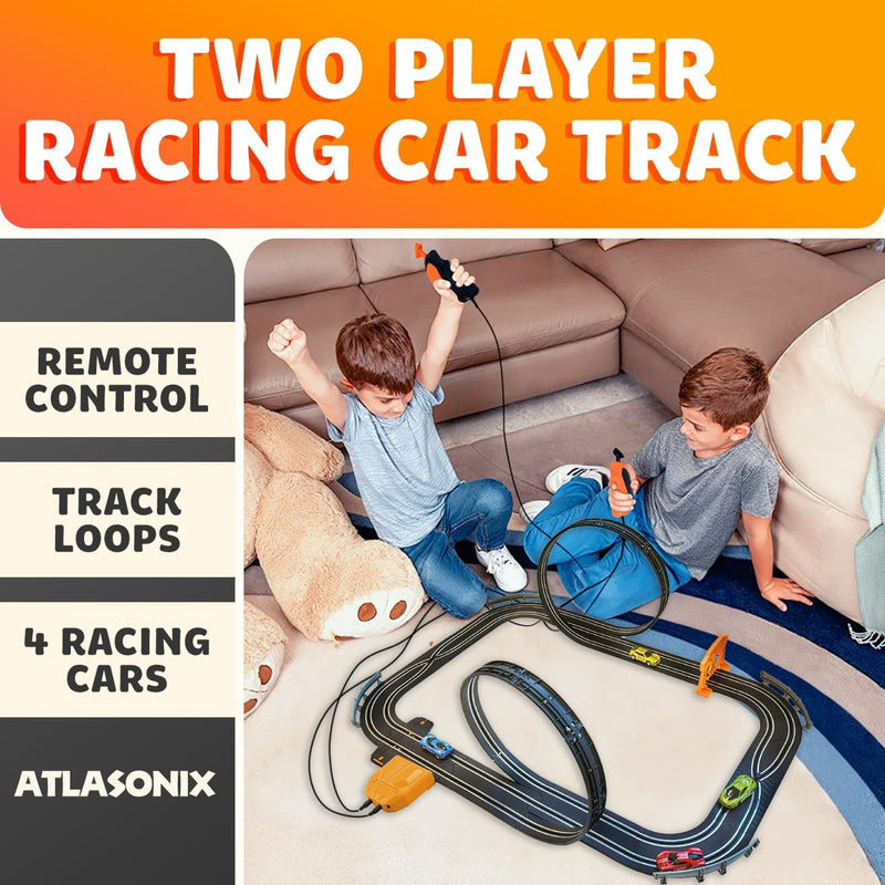 Atlasonix Autorennbahn, Elektrisches Auto für Kinder, Rennbahn Kinder 3 4 5 6 7 8 Jahre für Jungen u