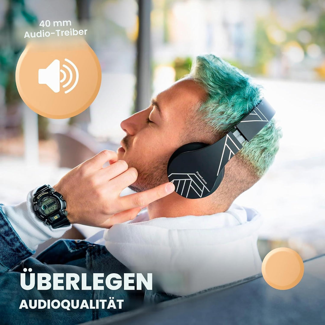 PowerLocus P1 Bluetooth Kopfhörer Kabellos, Wireless 5.0 Bluetooth Kopfhörer Over-Ear, Over Ear Kopf