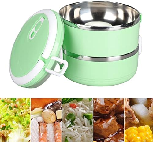Haofy Thermische Edelstahl -Lunchbox Stapelbare Isolierte Runde Lebensmittelbehälter für Home Office