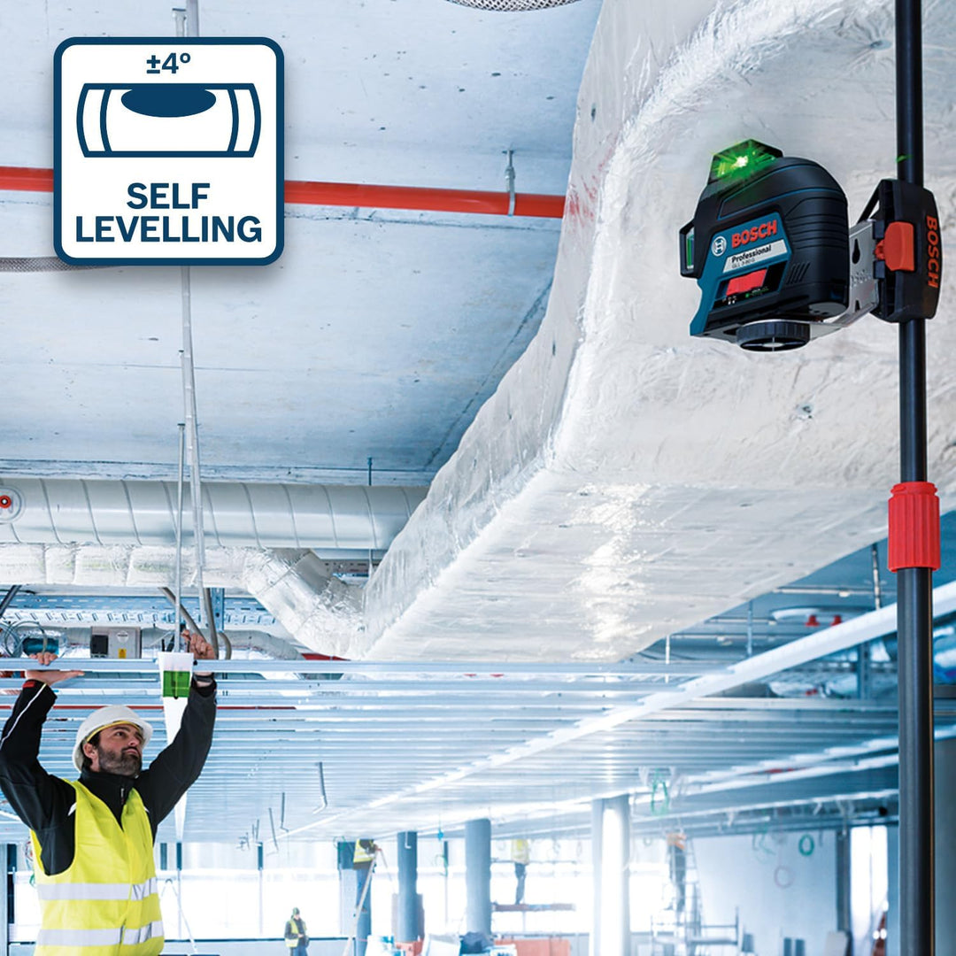 Bosch Professional Linienlaser GLL 3-80 G + Baustativ BT 150 Grüner Laser + Stativ, Grüner Laser + S