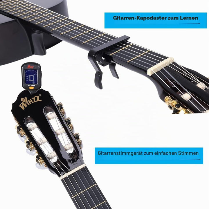 Winzz Konzertgitarre 4/4 Anfänger Set - 39 Zoll Klassische Gitarre Kit mit Nylonsaiten für Erwachsen