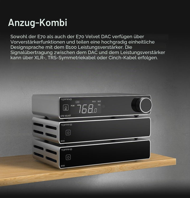 Topping B100, Leistungsstufe mit 100 W und 3 Verstärkungsmodi, Schwarz