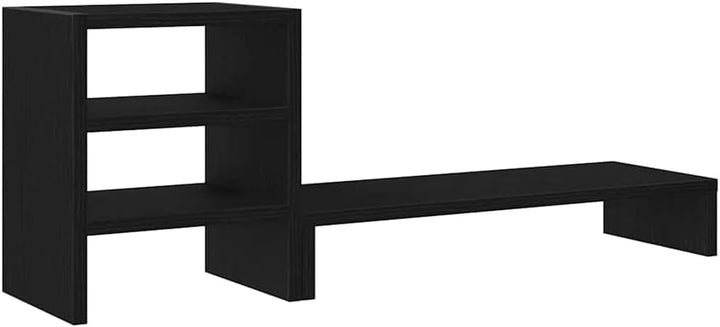 Monitorständer mit Schreibtisch-Organizer, Schwarz Eichen-Optik