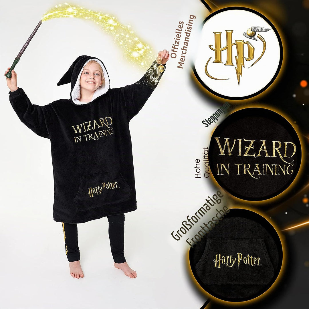 Harry Potter Kinder Hoodie Decke Kapuzenpullover Mädchen und Jungen - Flauschiger Deckenpullover au