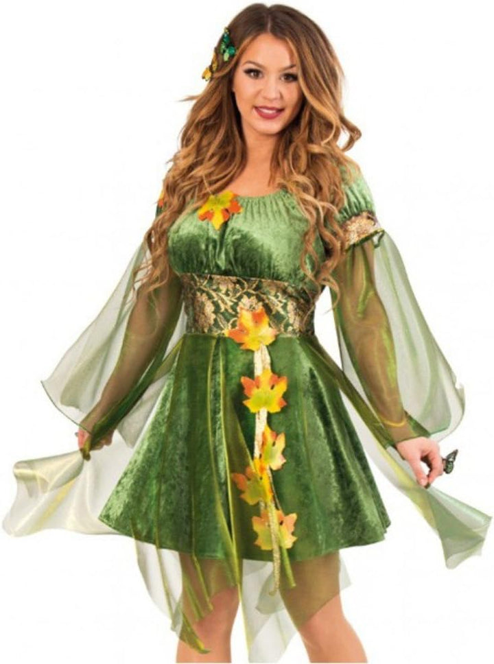 Fritz Fries & Söhne GmbH & Co Kostüm Waldelfe Kleid grün Herbstfee Fasching Garten Elfe Fee Waldfee