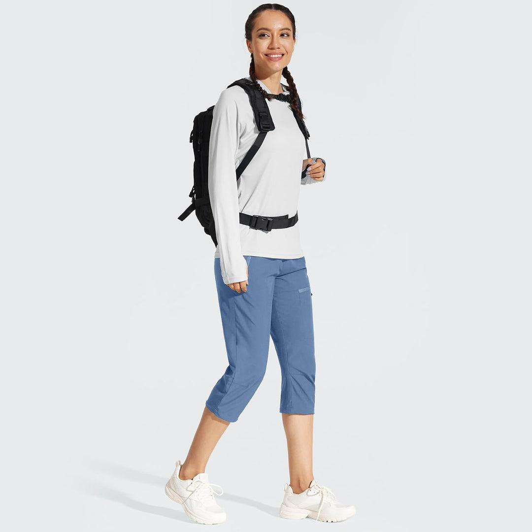 MOCOLY Damen Wanderhose Cargohose Wasserdicht Elastische Outdoorhose Cargo Jogginghose Trekkinghose