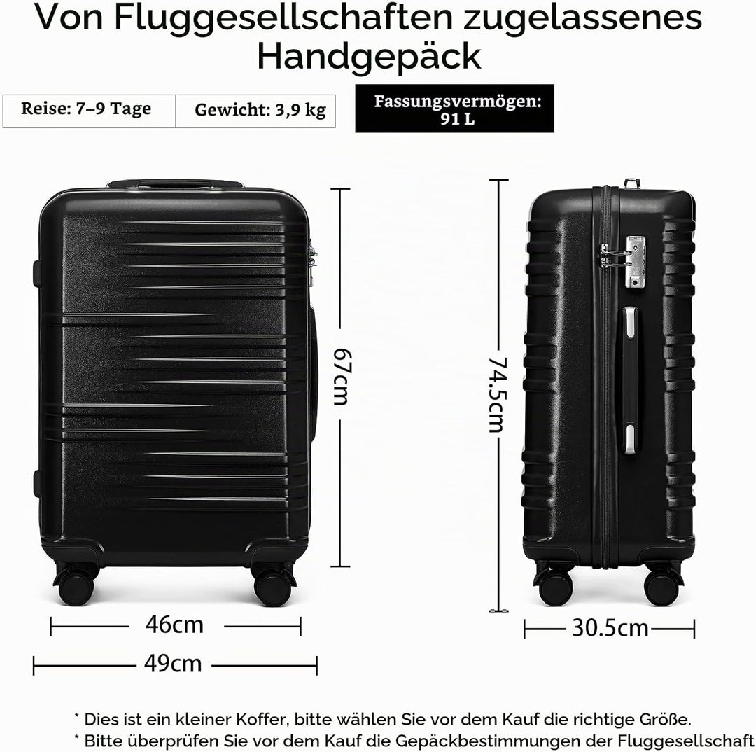 British Traveller Handgepäck Koffer Gross Reisekoffer Gross Hartschalenkoffer 74.5 * 49 * 30.5cm mit