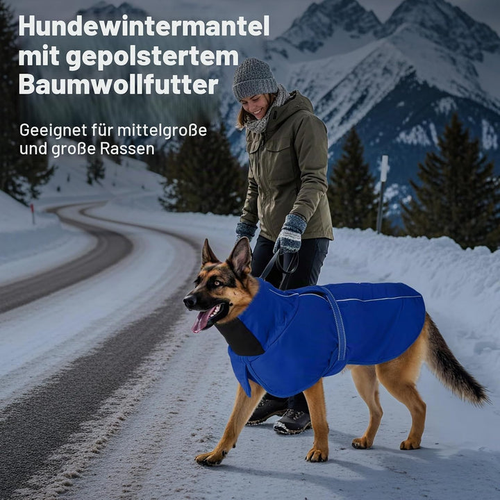 Warme Hundemäntel, wasserdichte Reflektierende Hundejacke, Winddichter Wintermantel mit Hohem Kragen