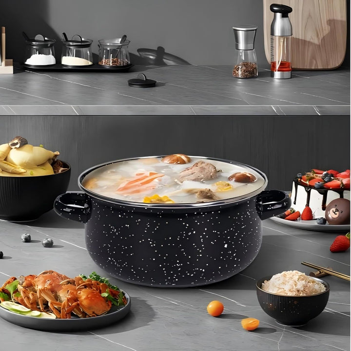 Liwankaqi Antihaft Keramik Topfset 16/18/ 20/22/ 24cm mit Glasdeckel, Töpfe Set für Verschiedene Her