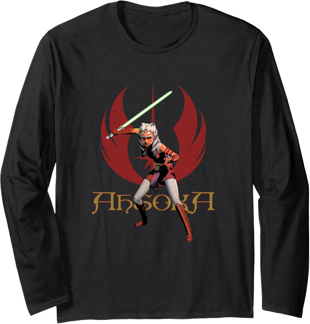 Star Wars Ahsoka Tano with Lightsaber and Jedi Order Symbol Langarmshirt