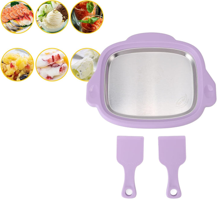 Gerollte Eismaschine, Edelstahl-Eisbratmaschine, Eiswürfelform, Frozen Yogurt Maker für Kinder, selb
