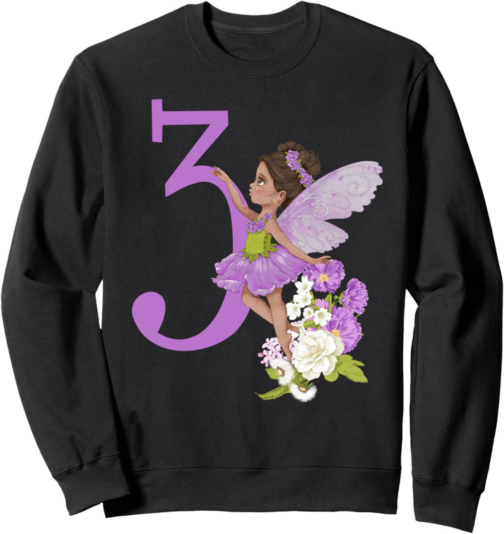 3. Geburtstag Fee Mädchen Blumenfee Feen Schwarze Fee Sweatshirt
