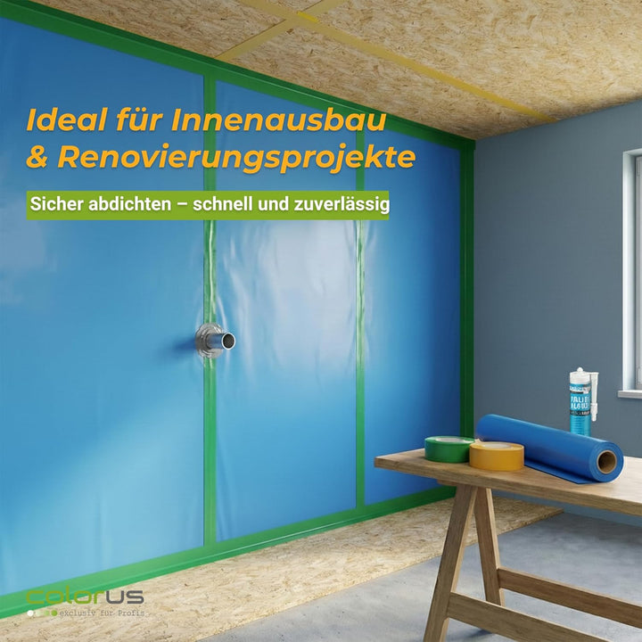 2 x Colorus Dampfsperrklebeband aggressiv klebend 50 mm x 25 m | Folienklebeband für Dampfbremse | D