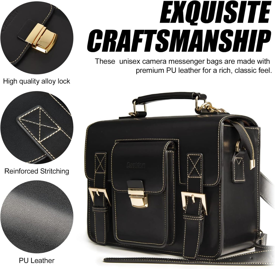 Cwatcun Kameratasche Kamera Umhängetasche Kompaktkamera Tasche Wasserdicht Retro Kompatibel für Cano