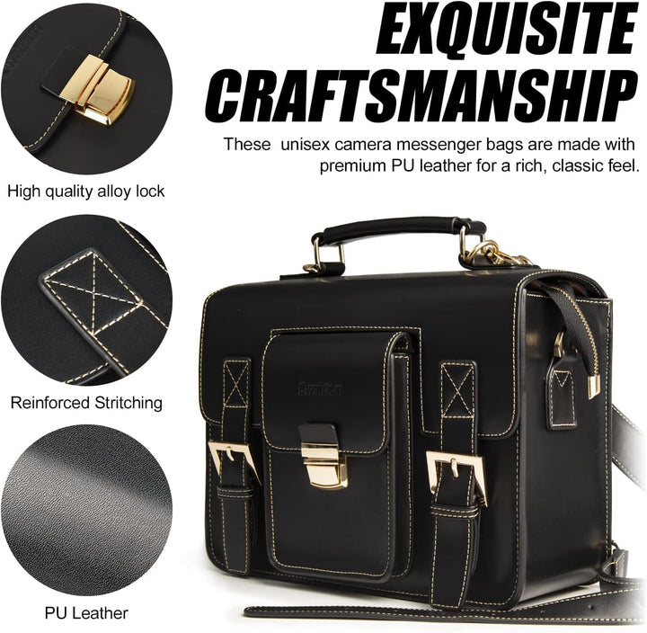 Cwatcun Kameratasche Kamera Umhängetasche Kompaktkamera Tasche Wasserdicht Retro Kompatibel für Cano