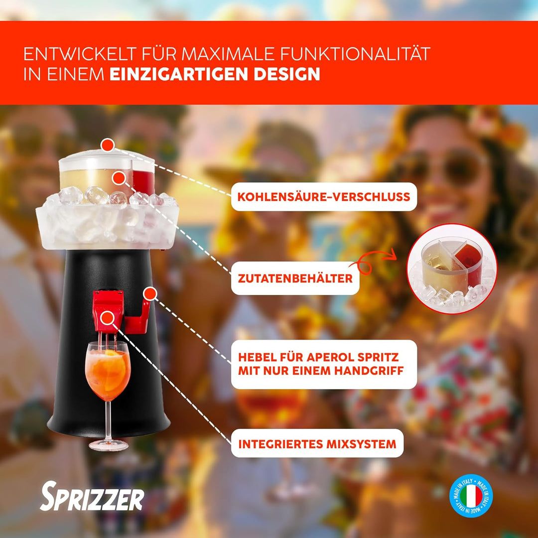 Sprizzer - Aperol Spritz Maschine für Spritz, Dispenser und Mischer mit Eisbehälter für Aperitif, Ma