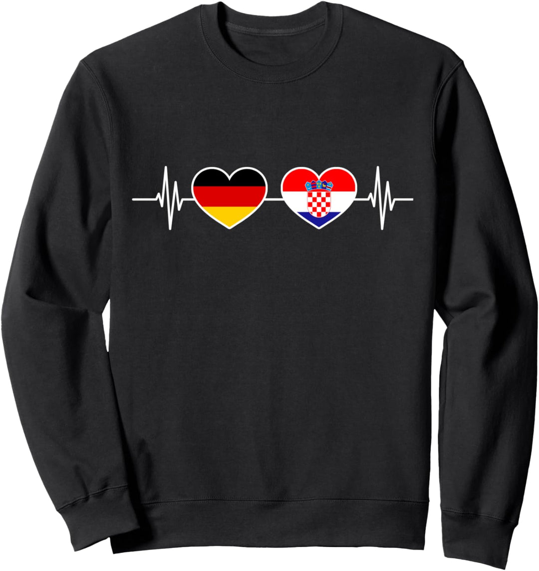 Herzschlag Deutschland Kroatien Sweatshirt