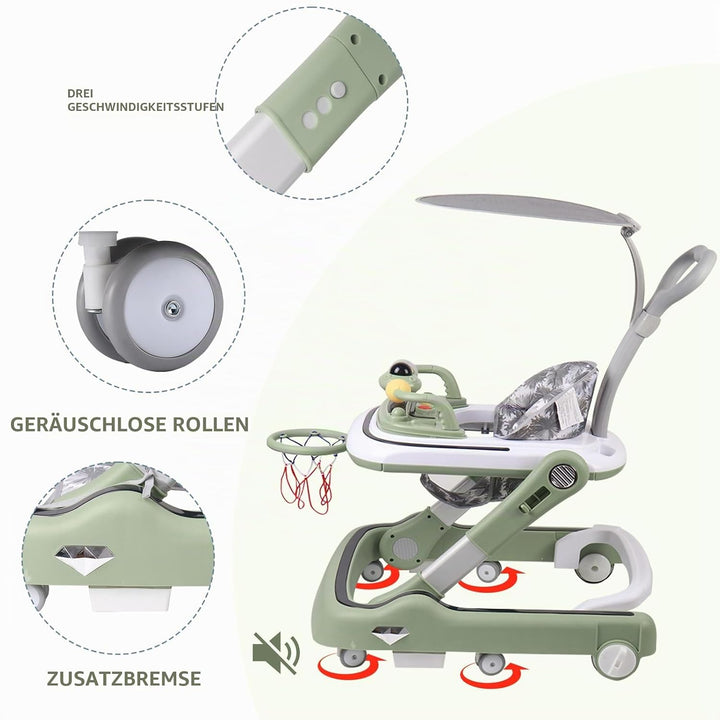 Faltbarer Lauflernwagen für Babys von 6 bis 18 Monaten – Lauflernhilfe für Jungen und Mädchen mit le