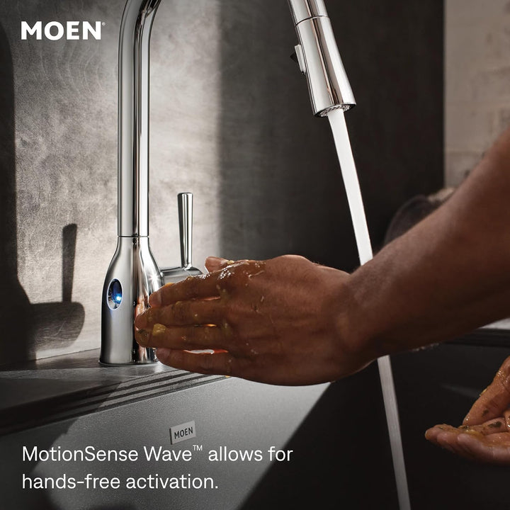 Moen 7185EWORB Brantford Motionsense Wave Sensor Berührungsloser Einhand-Küchenarmatur, Einhand-Küch