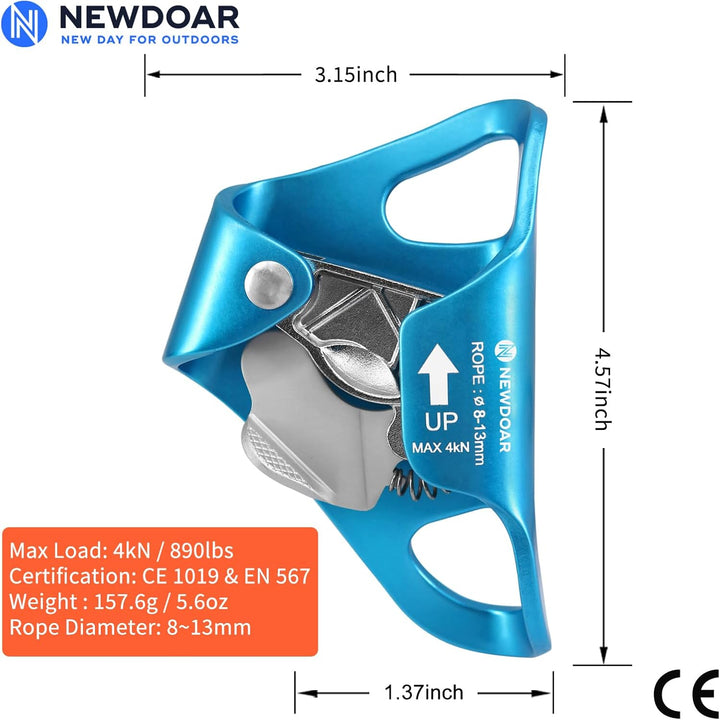 NewDoar Klettern Brust Ascender Chest Ascender CE-zertifizierte Kletter Brust Steigklemme Bauch Baum