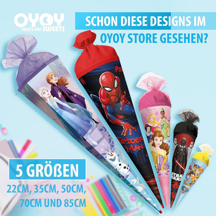OYOY Schultüte gefüllt mit Süssigkeiten Mix I Schultüte Pegasus I Schultüte 35 cm I kleine Schultüte