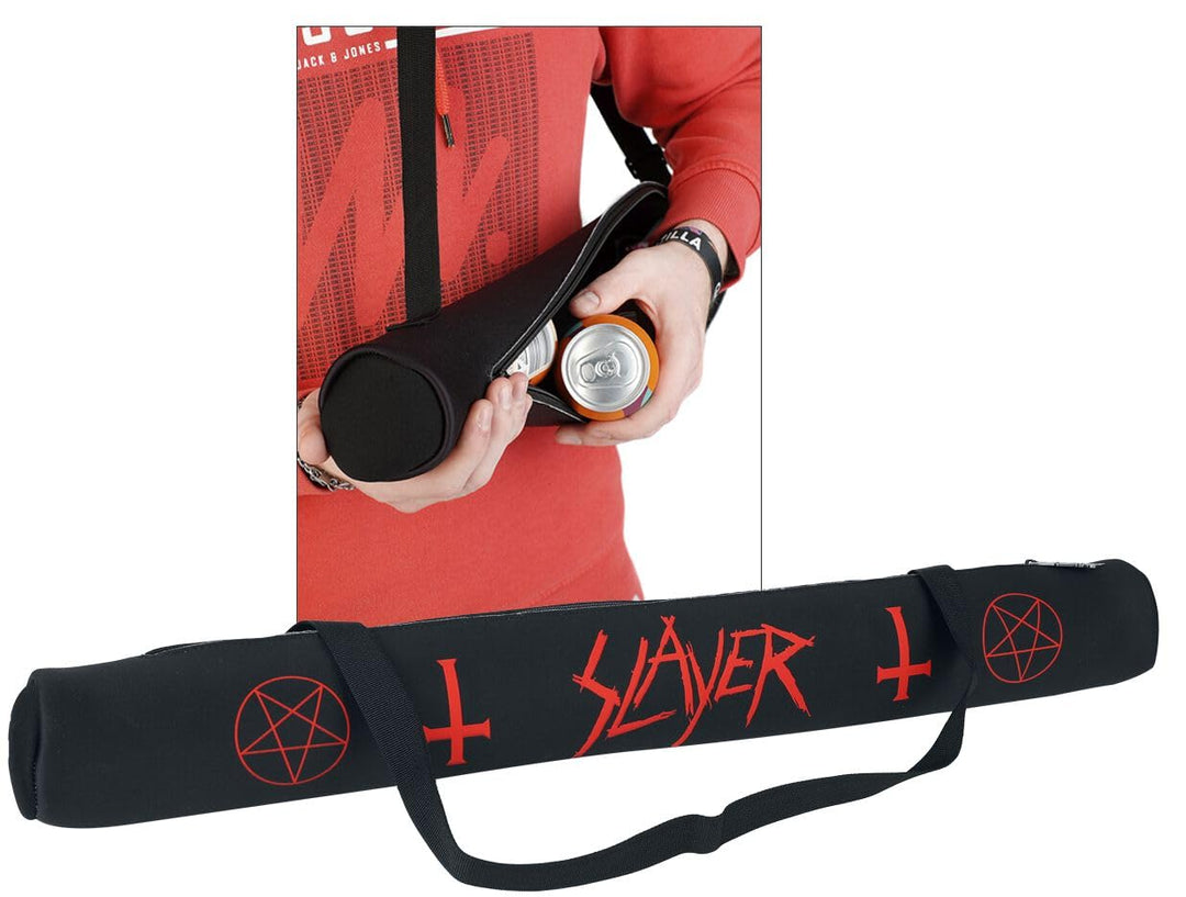 Slayer Schwarze Kühltasche Bierschlange für 4 grosse Dosen mit verstellbarem Gurt Standard Schwarz,