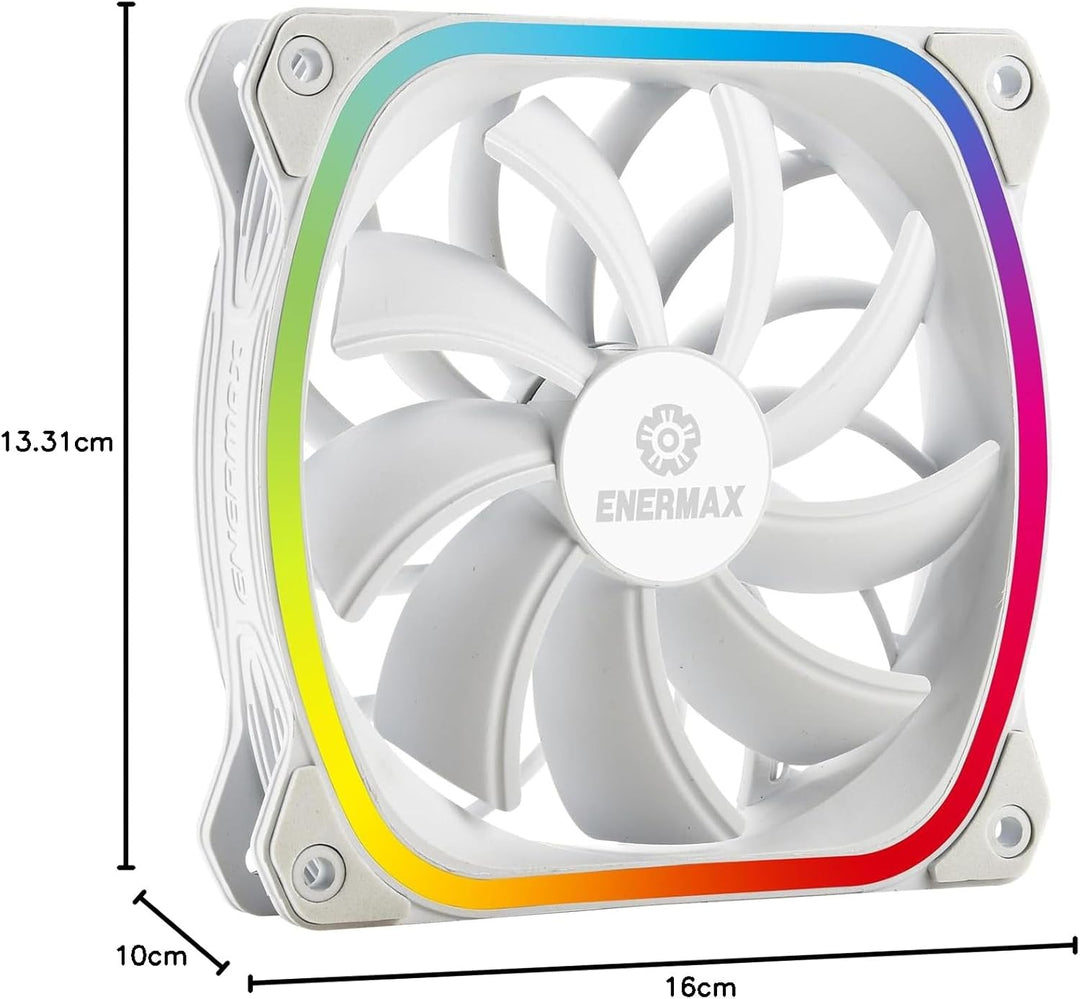 Enermax SQUA 12cm 3er (UCSQARGB12P-W-BP3), adressierbarer RGB-Lüfter, Weiss SQUA RGB 3 Stück Weiss
