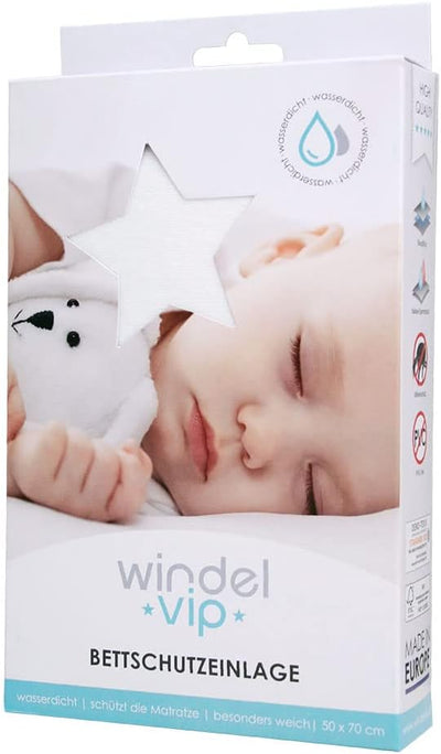 2 Stück Baby Bettschutzeinlage wasserdichte Betteinlage 50 x 70 cm weiss