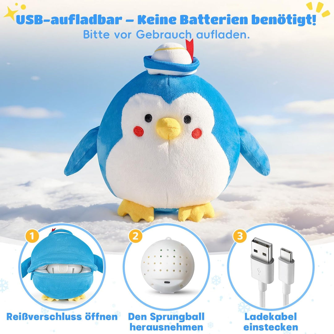 SAIMAND Baby Spielzeug 6 7 8 9 10 12 Monate-Plüschpinguin, Krabbelspielzeug Tummy Time Toy mit Musik