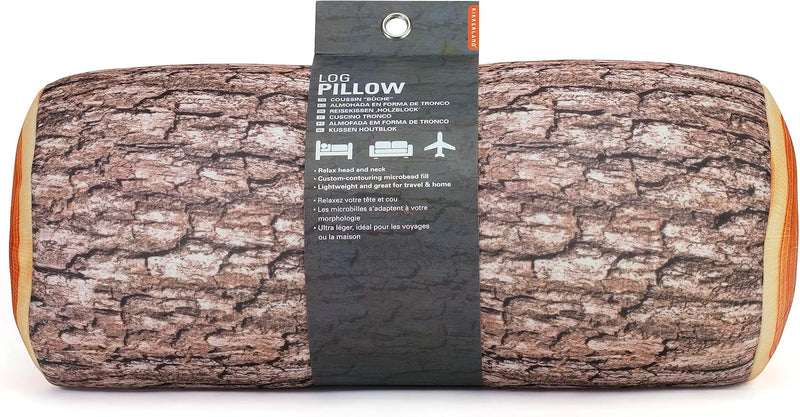 Kikkerland Log Head Rest, 1 Stück (1er Pack), Braun, A