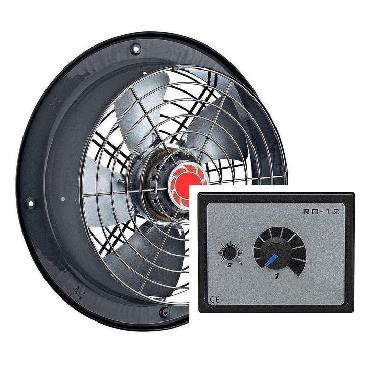 Uzman-Versand 200mm Industrie Wandventilator mit 500 Watt DREHZAHLREGLER Axial Radial Ventilator Geb