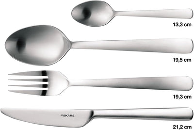 Fiskars Besteck-Set, 16-teilig, Qualitätsstahl, Silber/Matt, Functional Form, 1002958, Besteck-Set,