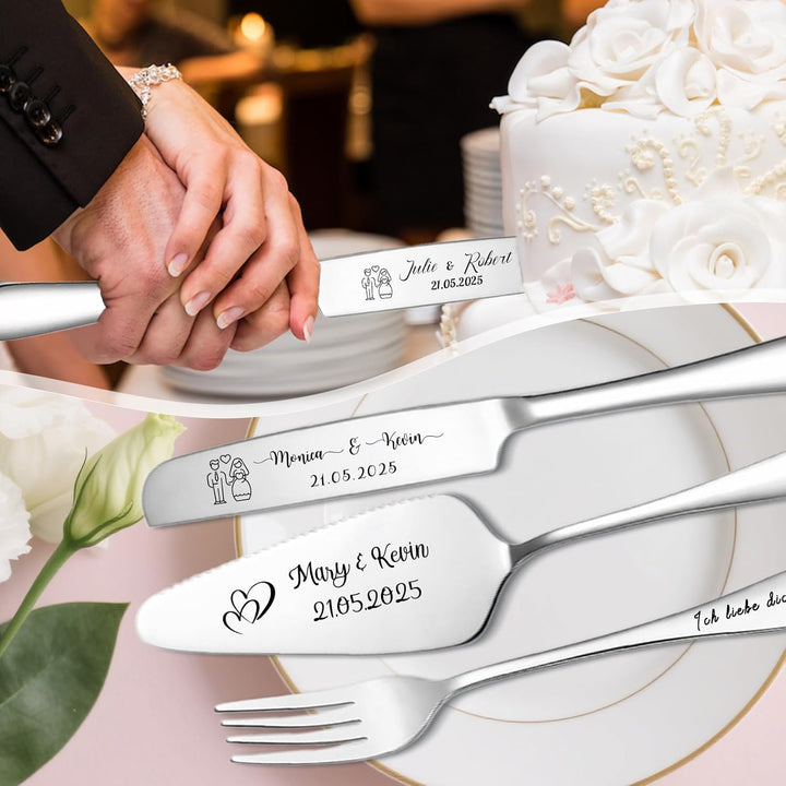 FKF Personalisiert Tortenheber Personalisierts Tortenmesser Gravur Name und Text Tortenschaufel Hoch