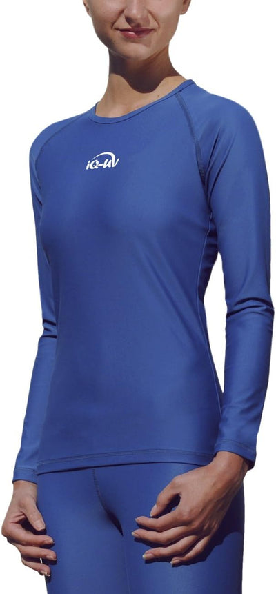 Elastisches UV Langarmshirt Damen Wassersport und Strand S Blau (Navy), S Blau (Navy)