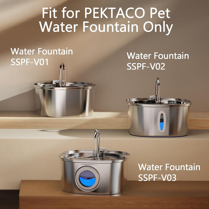 PEKTACO Katzen-Wasserbrunnenfilter, Ersatz- und Vorfilterschwämme für 3,2 L108 oz automatischen Haus
