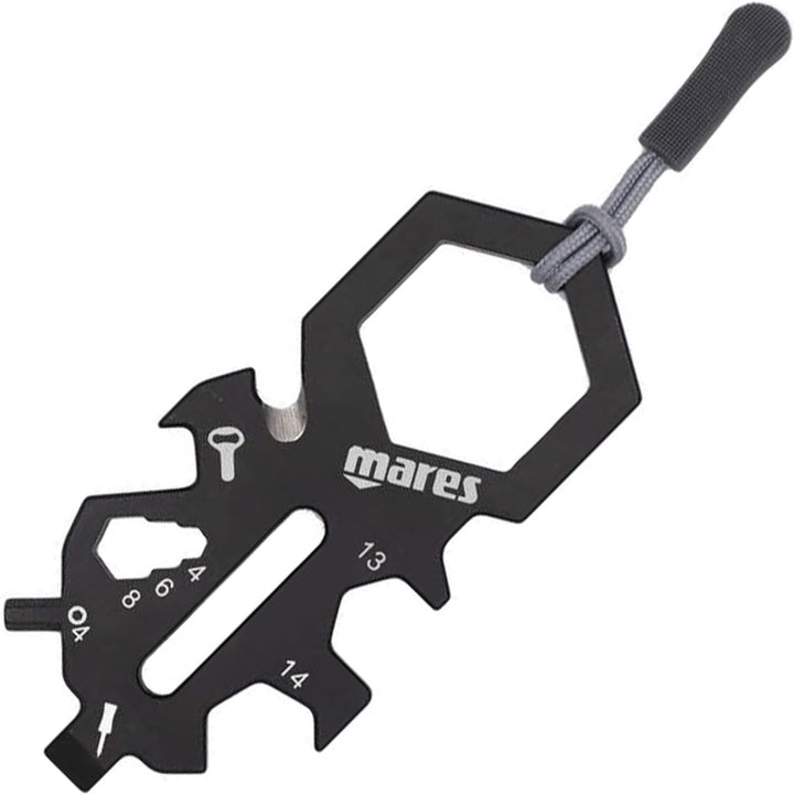Mares Smarty Mini-Multitool – Tauchen Mehrzweck-Mehrzweckschlüssel, 4 mm Inbusschlüssel, Flaschenöff