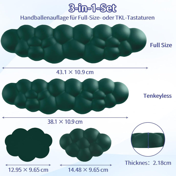 Sushret Wolke Handballenauflage Tastatur, Ergonomisches Wolke Handauflage Tastatur Mit PU Leder Memo