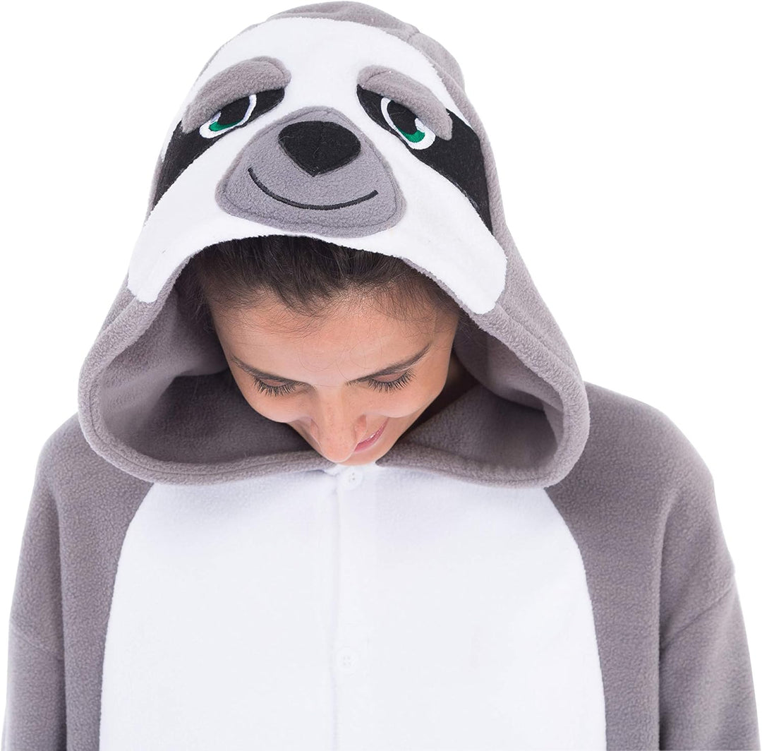 Spooktacular Creations Unisex Erwachsene Faultier Kostüm Schlafanzug Jumpsuit, Plüsch Onesie Pyjama