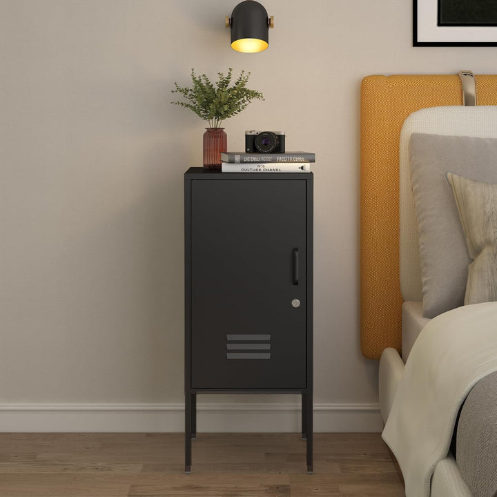 [en.casa] Nachtschrank Hausjärvi Nachttisch 82 x 35 x 35 cm Nachtkästchen Beistelltisch mit 1 Tür Me