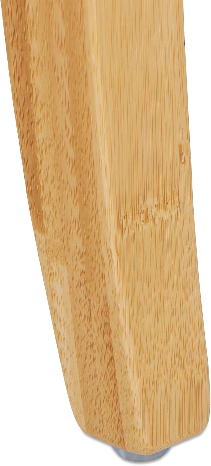 Relaxdays Badhocker Bambus, HxBxT: 45,5 x 48 x 25 cm, Traglast: 150 kg, Antirutsch-Füsse, Sitzhocker