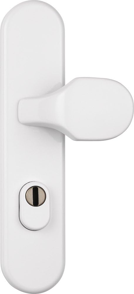 ABUS Tür-Schutzbeschlag KLZS 714 W weiss mit Zylinderschutz rund 12235 Weiss Wechselgarnitur, Weiss
