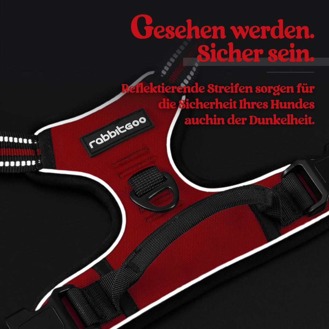 rabbitgoo Hundegeschirr Mittelgrosse Hunde, Anti Zug Geschirr mit Kontrolle, No Pull Verstellbar Hun