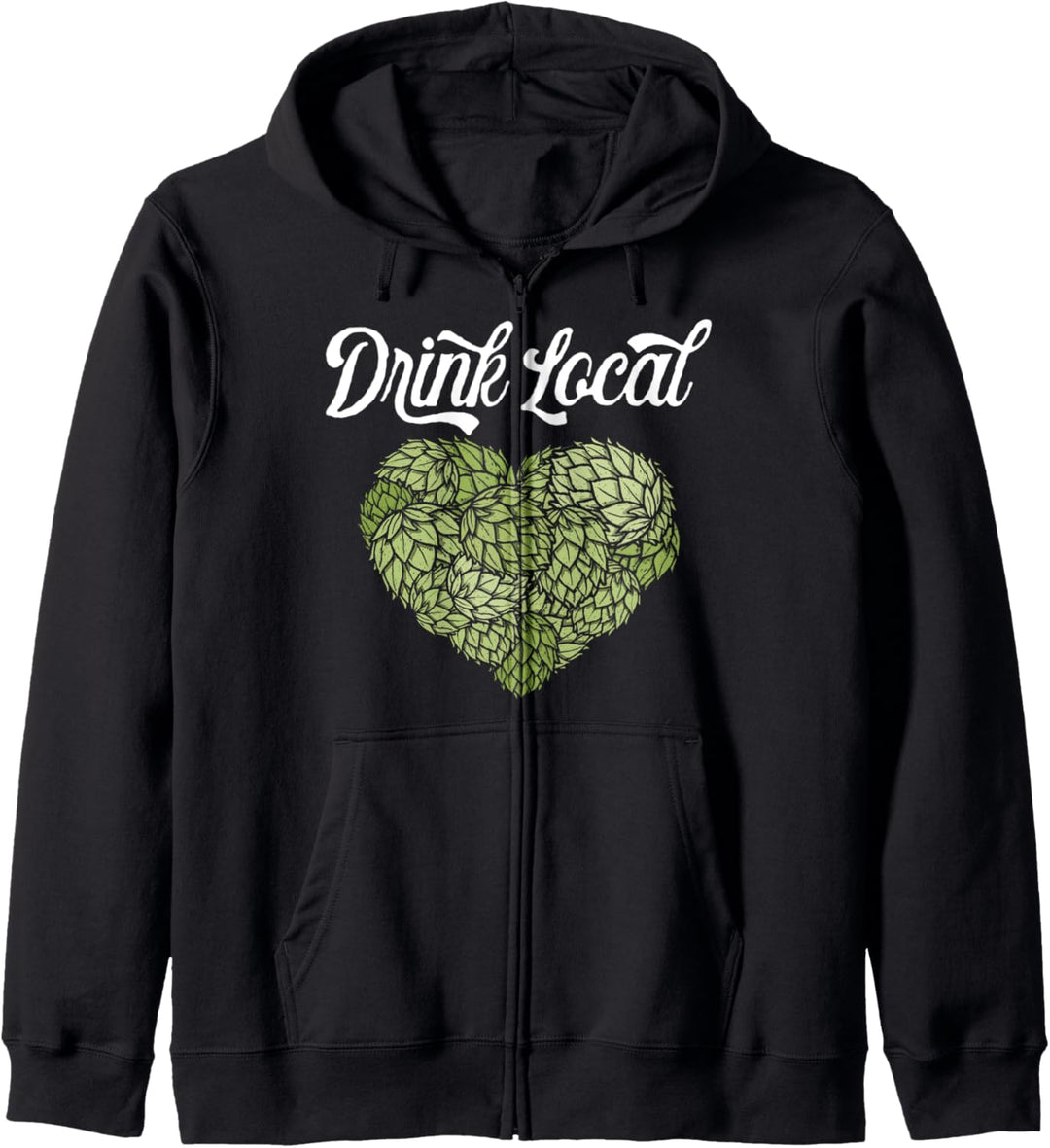 Drink Local! Hoppy Beer Lover Hops Heart Graphic Kapuzenjacke