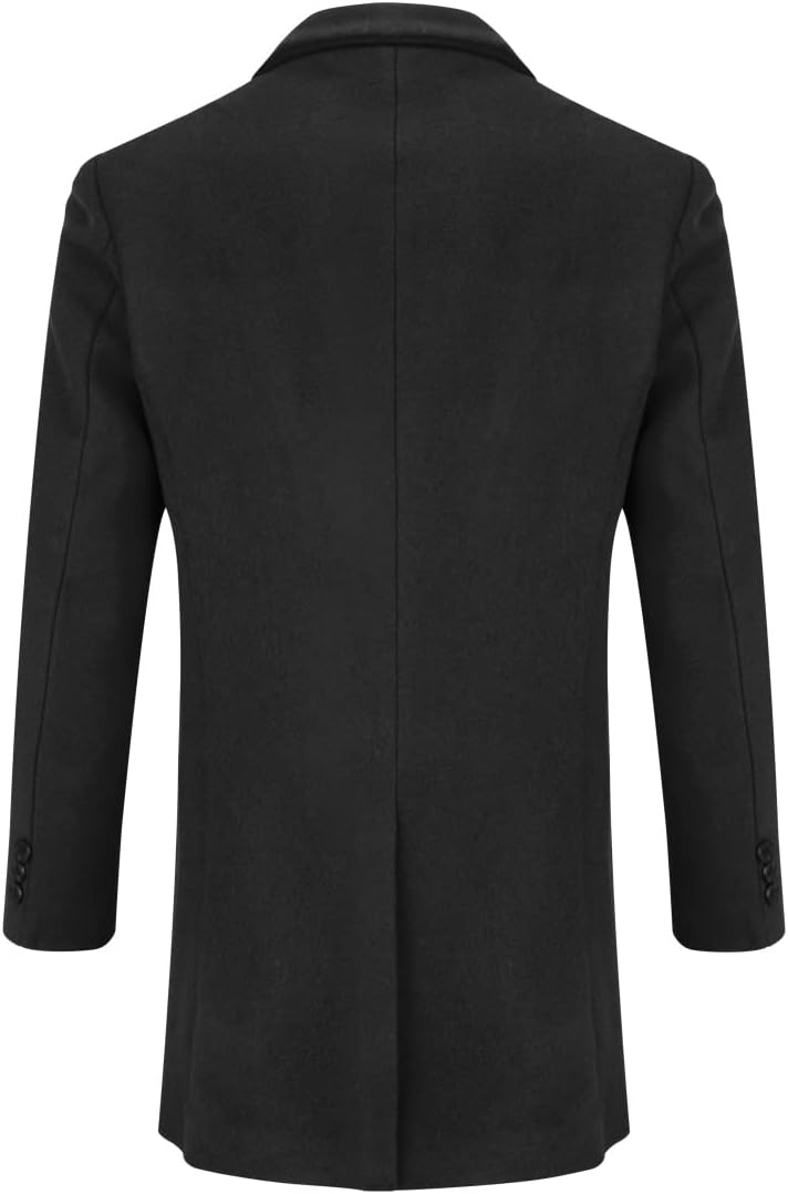 Wintermantel Herren Mantel Lang Slim Fit Herrenmantel Winter Warm Business Mantel Herren Wolle Wollm