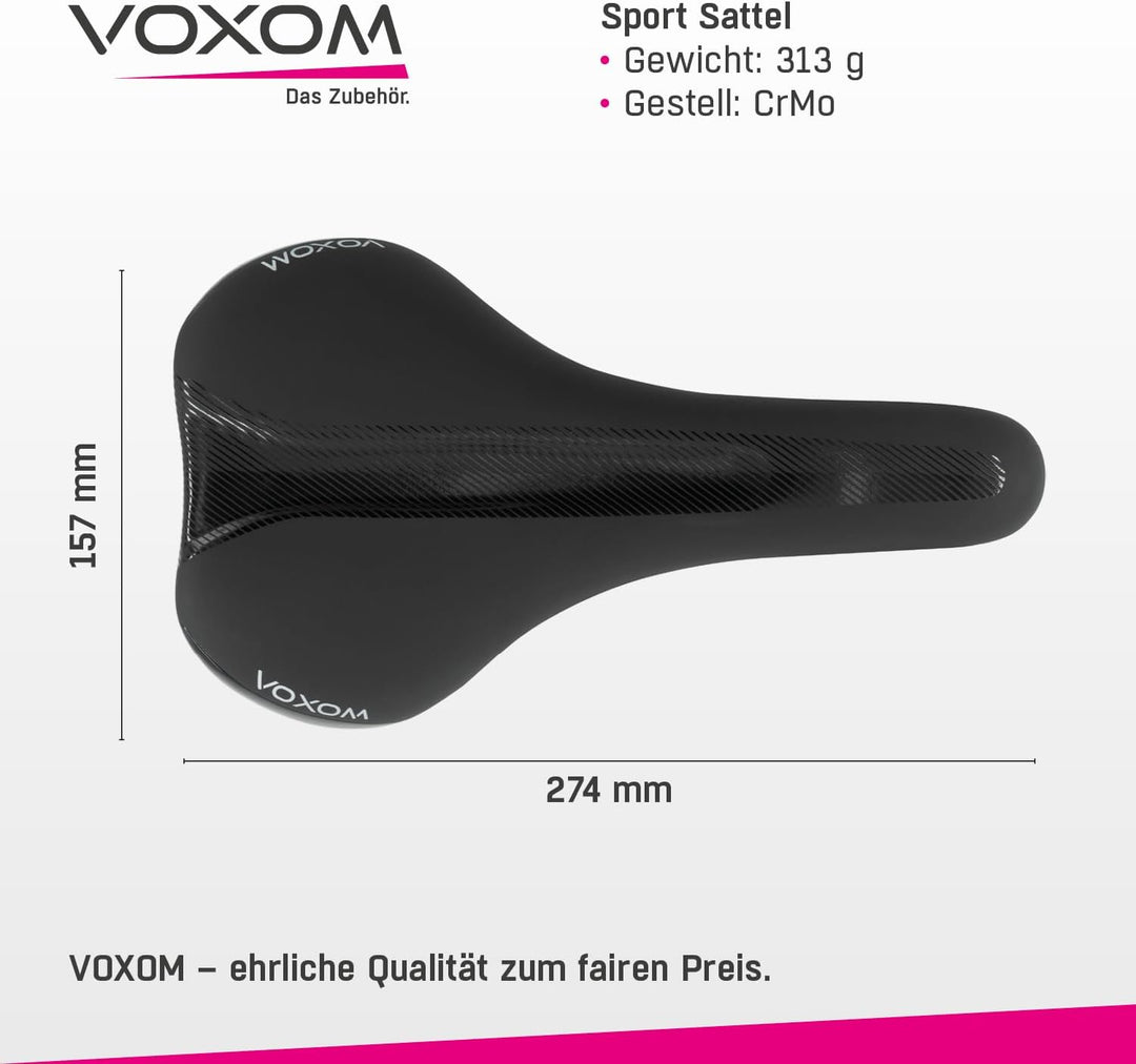 Voxom Sattel Sa10, E-Bike, Schwarz-Weiss, One Size