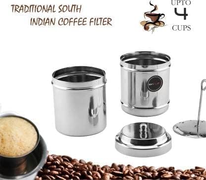 South Indian Filter Coffee Maker - 200ML Capacity, Stainless Steel Madras Kaapi Kappi Drip Decoction