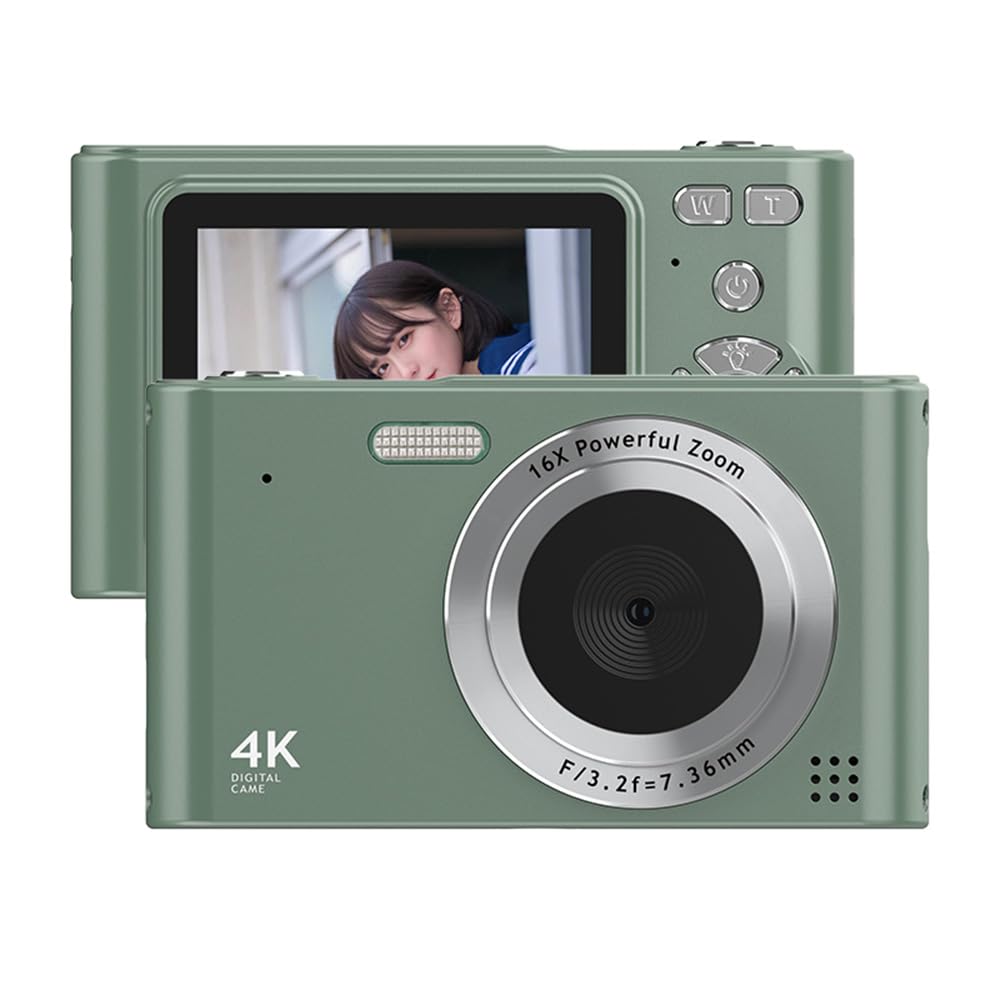 Andoer Digitalkamera, 4K 48MP Kompaktkamera Fotokamera 2,4", Vlogging Kamera mit 16X Digitalzoom, ei