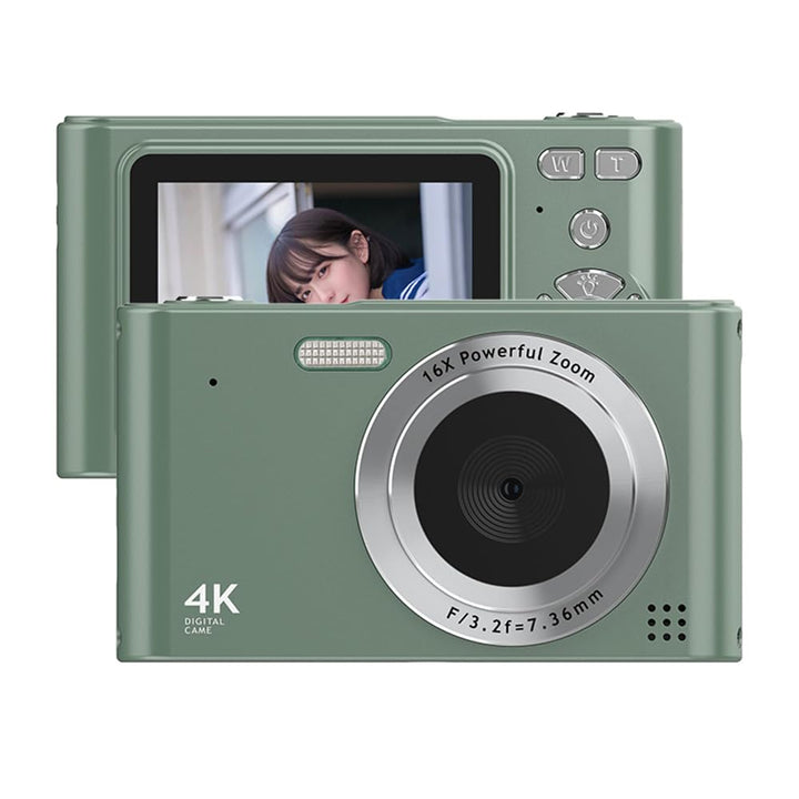 Andoer Digitalkamera, 4K 48MP Kompaktkamera Fotokamera 2,4", Vlogging Kamera mit 16X Digitalzoom, ei